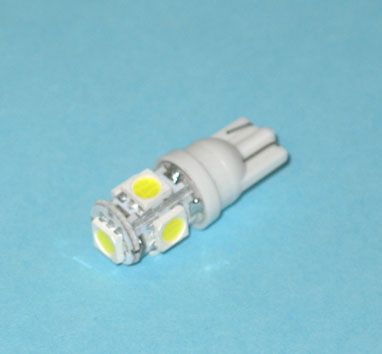Светодиод 12V T10 5SMD (5050) W2,1x9,5D WHITE "Маяк" /10