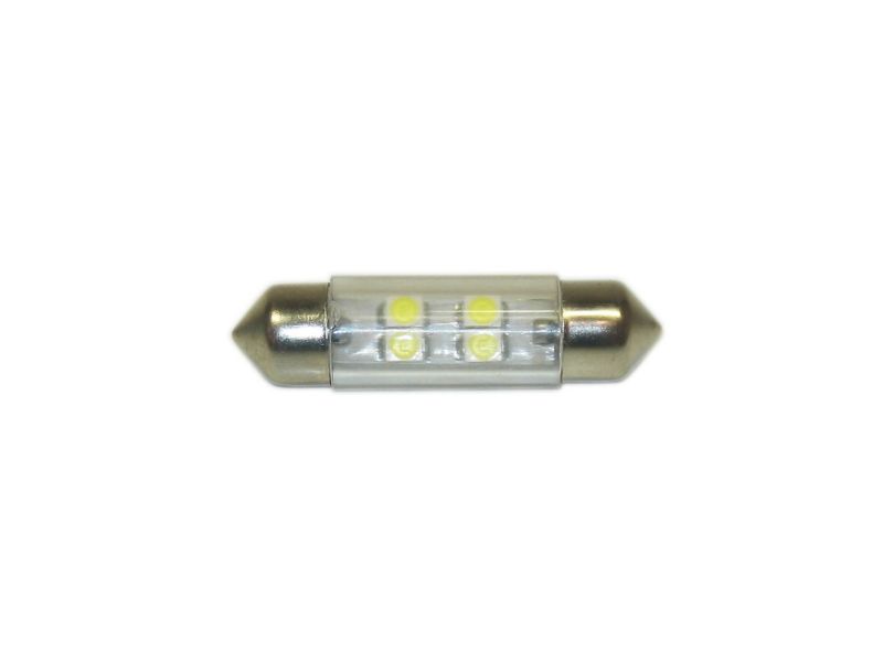Светодиод 24V T11x36 S8,5 4SMD(3,5x2,8) WHITE/10