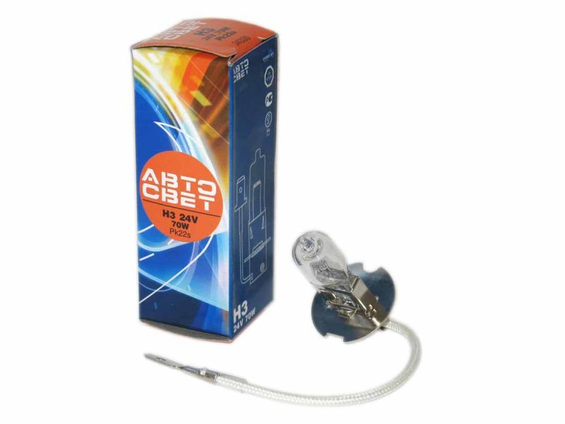 Лампа АВТОСВЕТ H3 24V-70W Pk22s /10