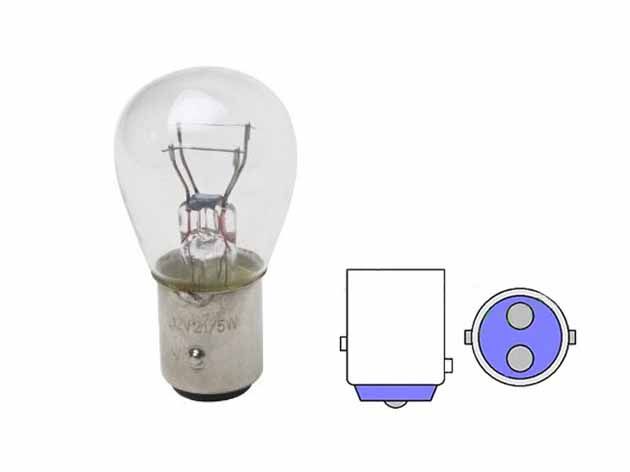 Лампа PHILIPS  12V21/5W ВАY15d  /10