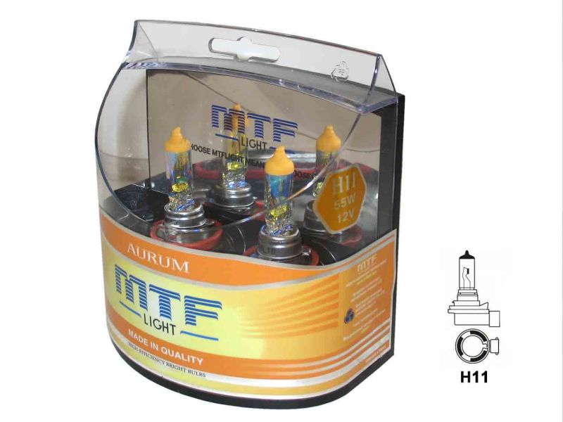 Набор ламп MTF H11 12V55W Aurum 3000K (Корея)