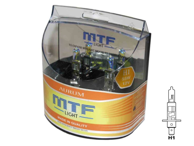 Набор ламп MTF H1 12V55W Aurum 3000K (Корея)