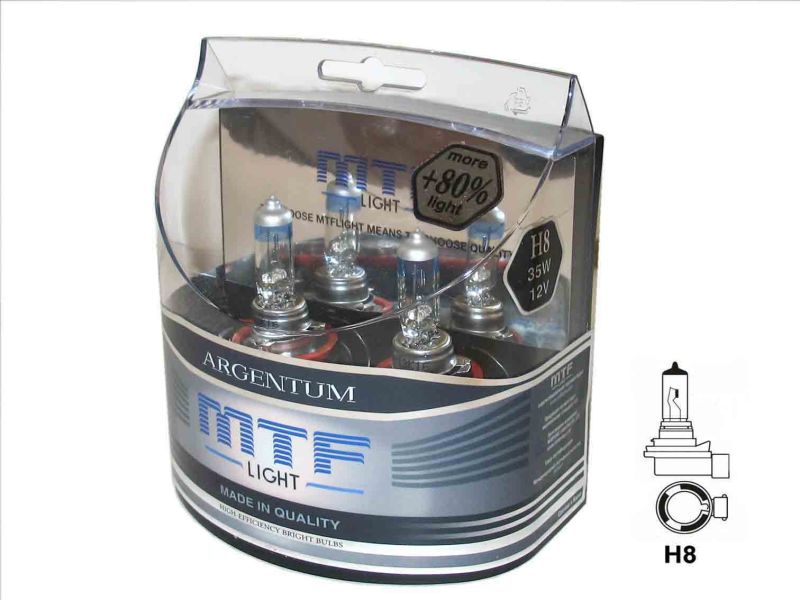 Набор ламп MTF H8 12V35W Argentum +80% (Корея)