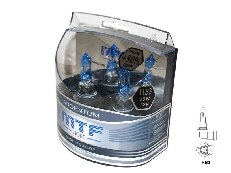 Набор ламп MTF HВ3 9005 12V65W Argentum +80% (Корея)