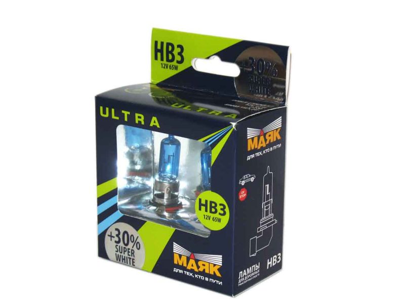 Лампа МАЯК ULTRA HB3 (9005) 12V 55W P20d SUPER WHITE +30%