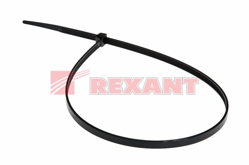 Хомут пластиковый 4.8х300 REXANT рулев. рейка 1уп./100шт черный /1/10/100