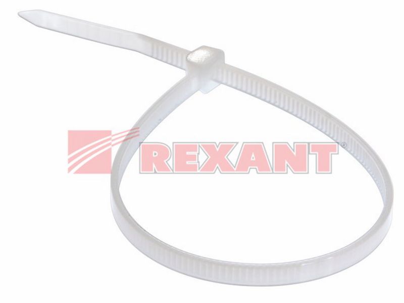 Хомут пластиковый 3.6х250 REXANT белый 1уп./100шт /1/10/100