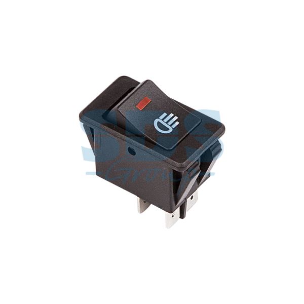 Переключатель 12V 35A (4c) ON-OFF красный с подсветкой