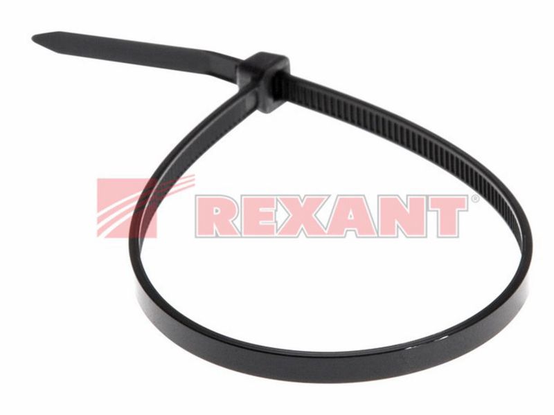 Хомут пластиковый 3.6х200 REXANT , черный   1уп./100шт /1/10/200