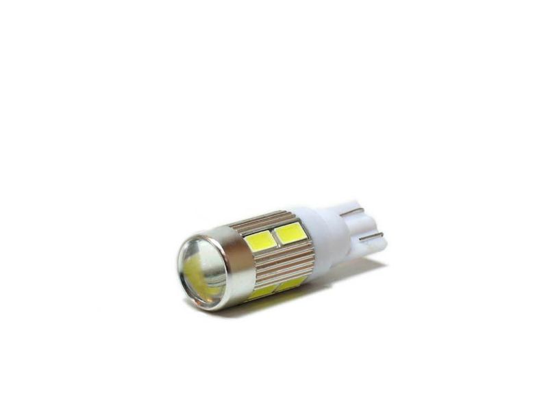 Светодиод Т10 линза+10 SMD 5730 белый /10_