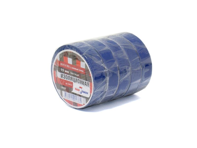 Изолента 15мм*10м "Klebebander" синяя TIK555T /8/200