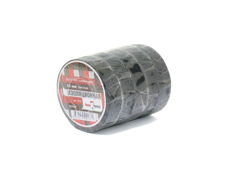 Изолента 15мм*10м "Klebebander" черная TIK556T /8/200