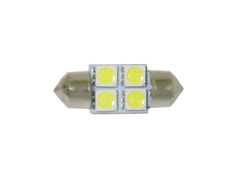 Светодиод Т11 - 4SMD  5050 белый 31мм  10/100_