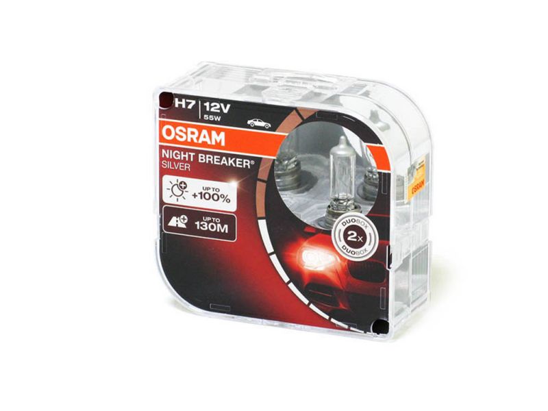 Лампа Osram H7 12V55W+100%  NIGHT BREAKER SILVER