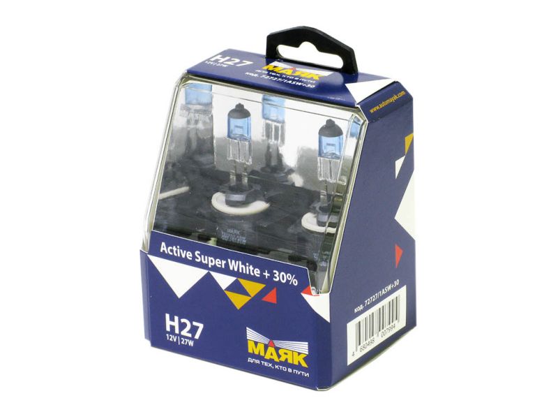 Лампа МАЯК Active H27 12V 27W PG13 Super White +30% /1/6/60