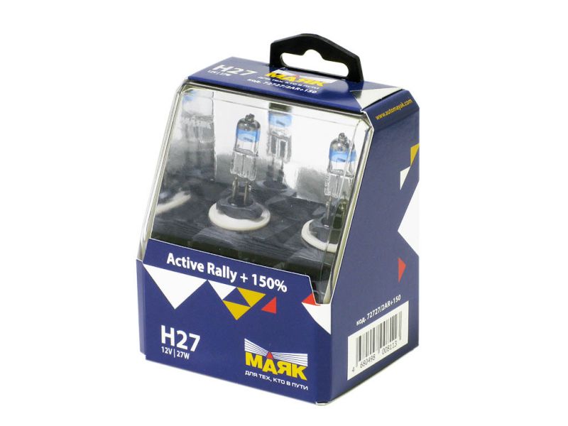 Лампа МАЯК Active H27 12V 27W PGJ13 Rally +150% (Silver) /1/6/60