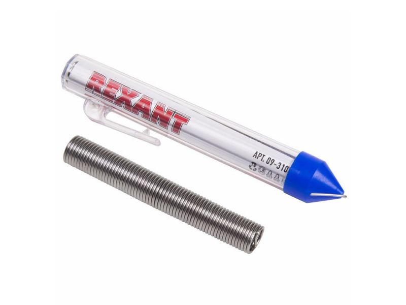 Припой с канифолью REXANT 20 гр.Ø1.0 мм (Sn60 Pb40 Flux 2.2%)