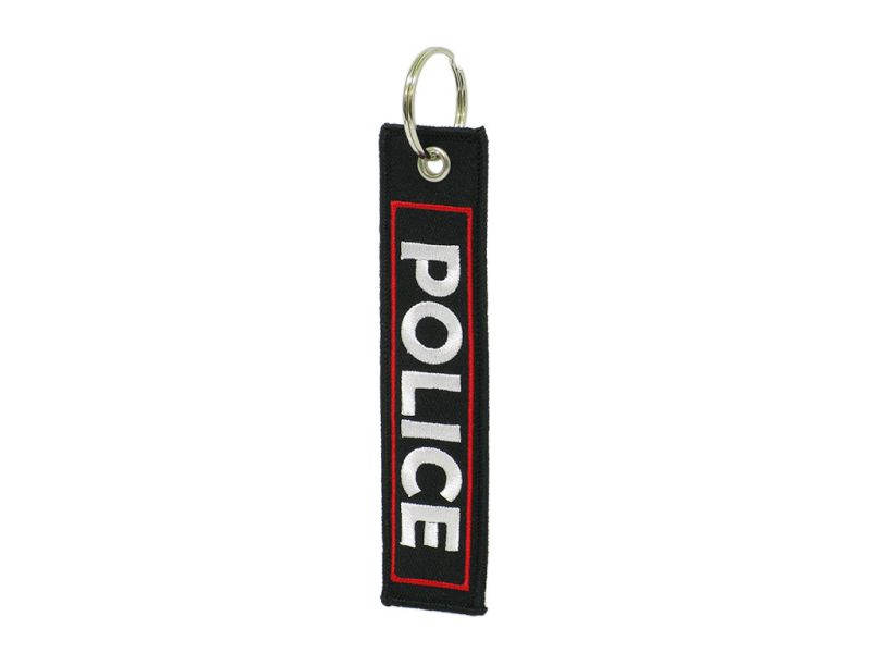 Брелок из ткани "POLICE" с вышивкой 3х13 см