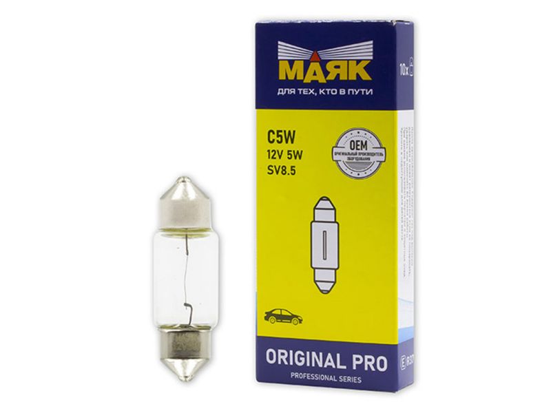 Лампа МАЯК ORIGINAL PRO АС 12V  5W (31мм)/10