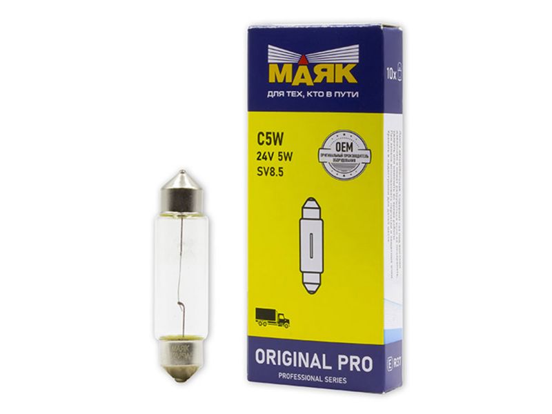 Лампа МАЯК ORIGINAL PRO АС 24V 5W (39мм)/10