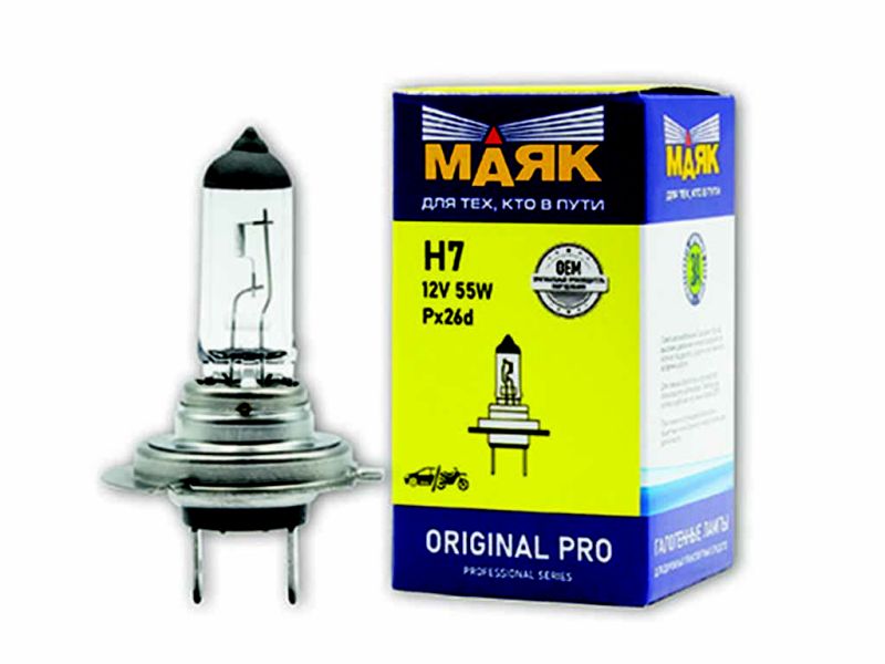 Лампа МАЯК ORIGINAL PRO Н7 12V 55 Px26d/10