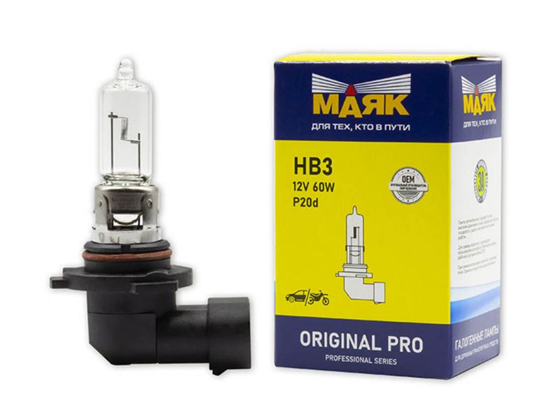 Лампа МАЯК ORIGINAL PRO HВ3 12V 65W Р20d