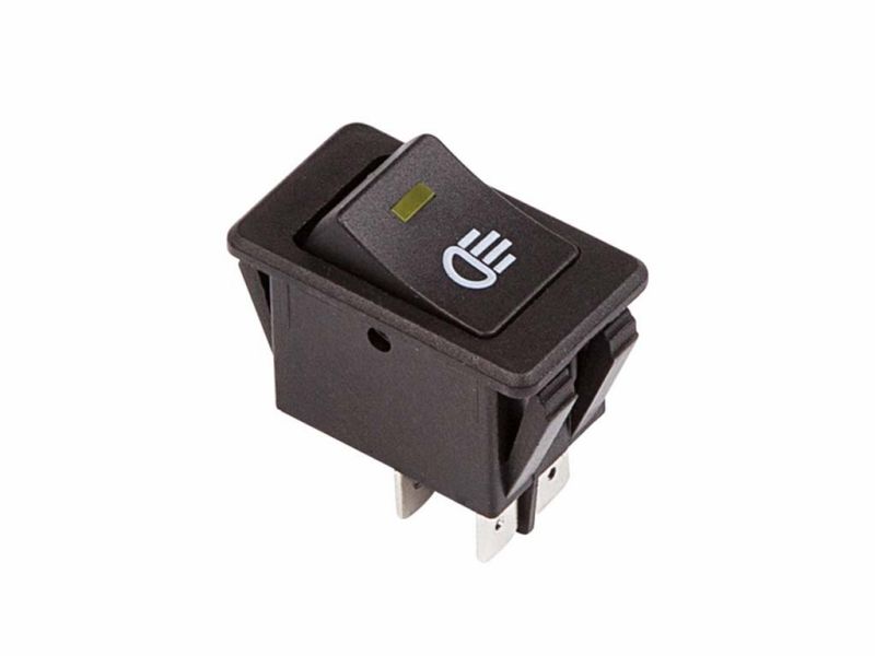 Выключатель клавишный 12V 35А (4с) ON-OFF  с желтой LED подсветкой  (ASW-17D)  REXANT