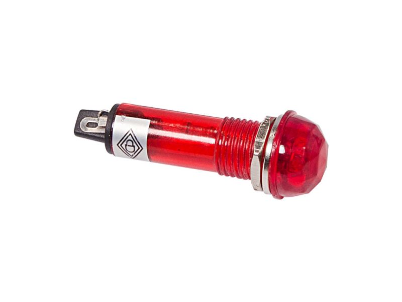 Индикатор ГРАНЕНЫЙ  Ø10.2  220V  красный  (RWE-205)  REXANT