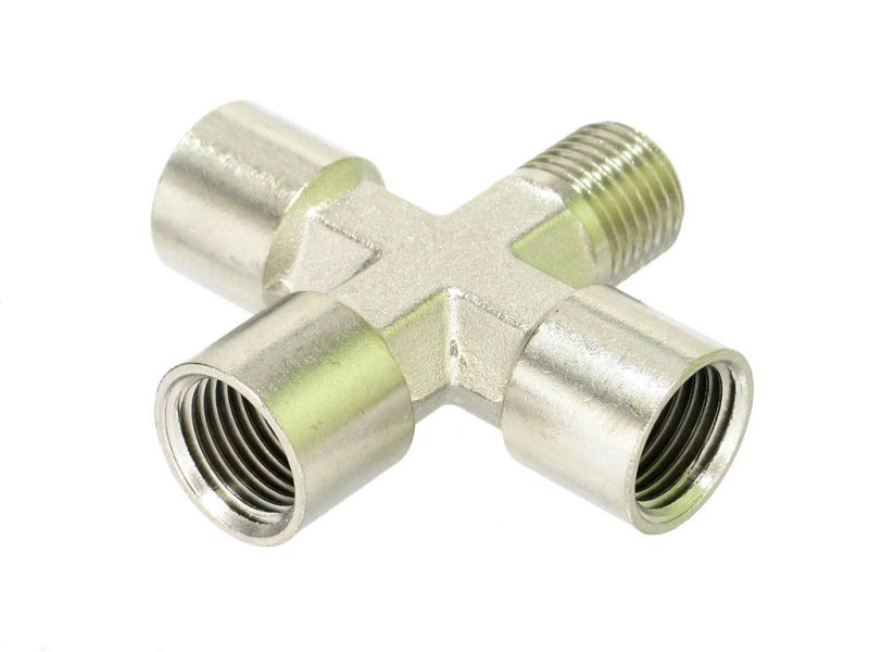 Фитинг -четверник 1/4"  М-М-М-П