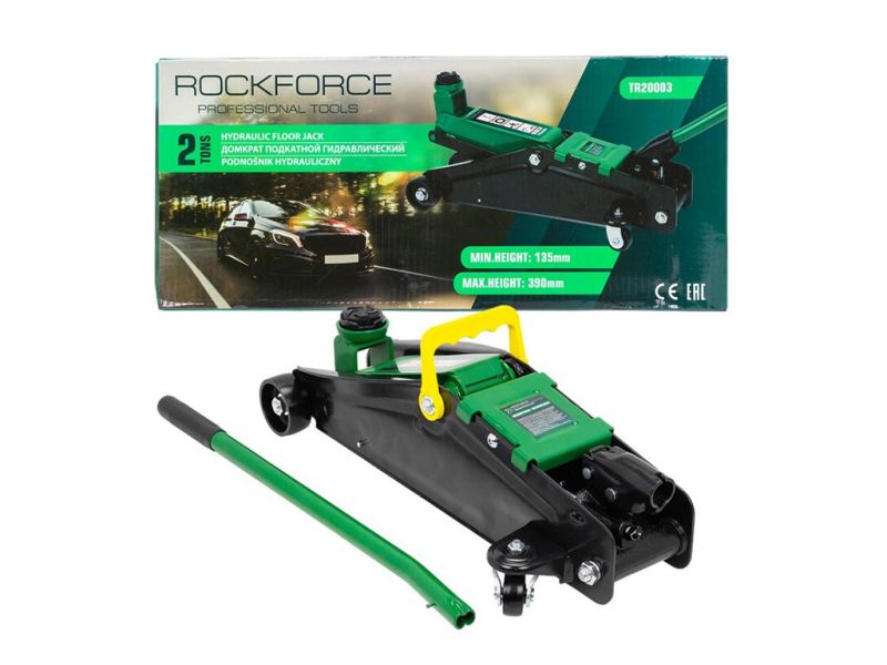 Домкрат подкатной гидравлический 2т (h min 135мм, h max 390мм) RockFORCE