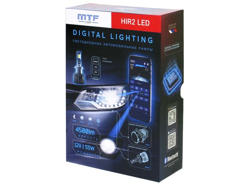 Светодиодные лампы MTF Light серии DIGITAL LIGHTING НIR2(9012), 12V, 55W, 4500lm, 3000-7000K, управл