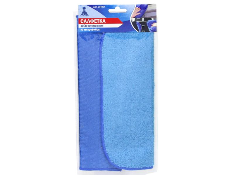 Салфетка Микрофибра 30*40 двусторонняя МАЯКАВТО™ /1/100_