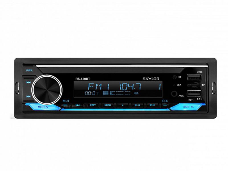 Автомагнитола SKYLOR RS-520BT Multicolor 4x60 BT, MP3, WMA, USB, AUX,6 RCA, Д/У
