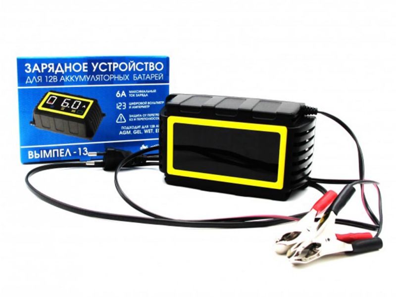 Зарядное устройство Вымпел-13 (автомат,6А, LED экран, мал.корпус)
