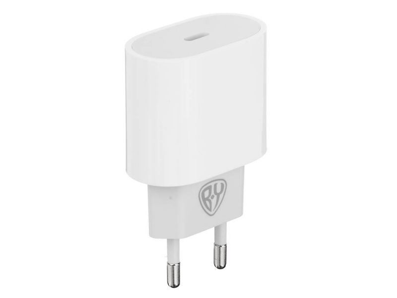 СЗУ 220В, BY Pure 20Вт, USB-C PD,110-240В,50-60Гц, пластик, белый