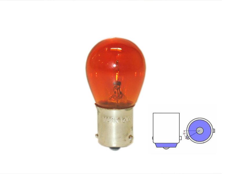 Лампа МАЯК А 12V 21W BAU15S ORANGE(смещ.цоколь)   (мин.уп.100шт) /100/1000