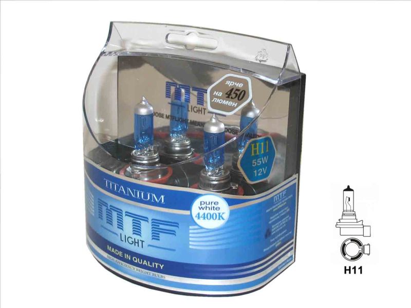 Набор ламп MTF H11 12V55W Titanium 4400K (Корея)
