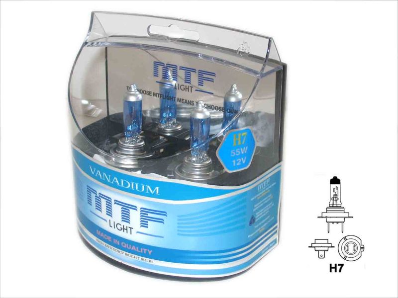 Набор ламп MTF H7 12V55W Vanadium 5000K (Корея)