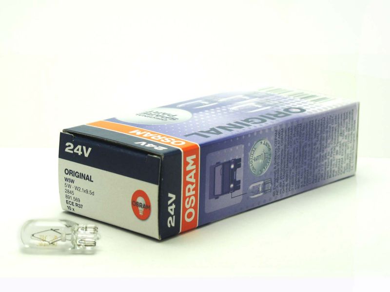 Лампа Osram W24-5W W2,1x9.5d 2845/10/50