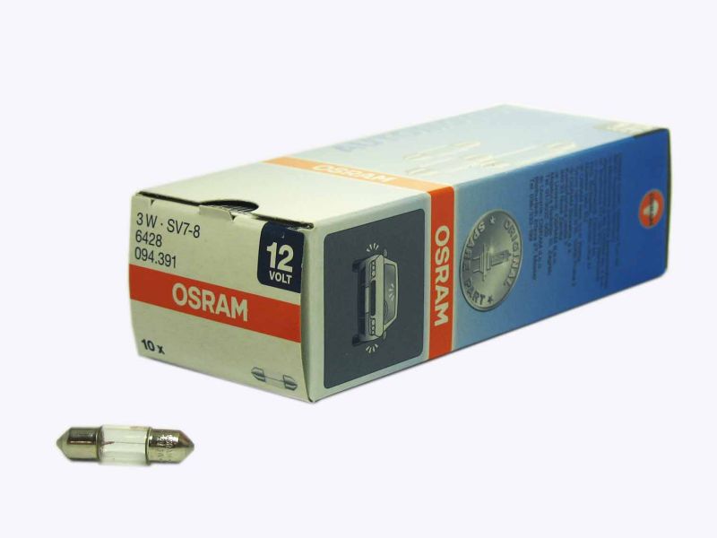 Лампа Osram C12V 3W SV7/8 28мм/10