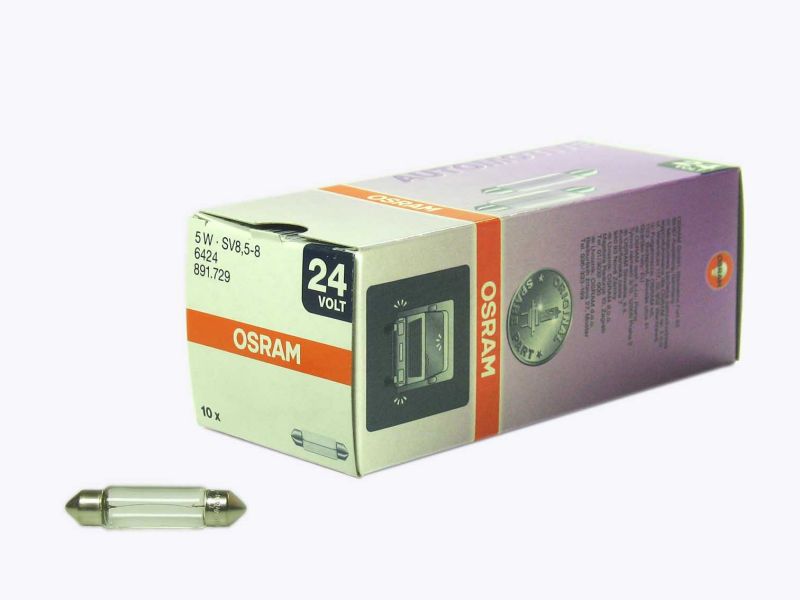 Лампа Osram C24V5W SV8.5/8 41мм 6424 /10/50