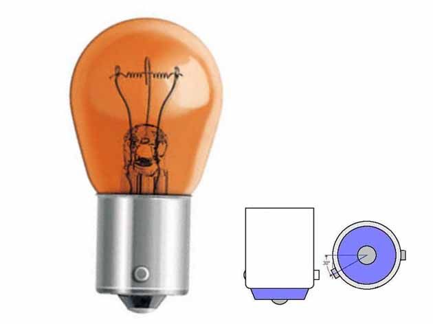 Лампа Osram  12V-21 янтарная 7507 /10/50