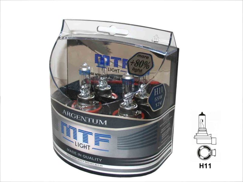 Набор ламп MTF H11 12V55W Argentum+80% 4000K (Корея)