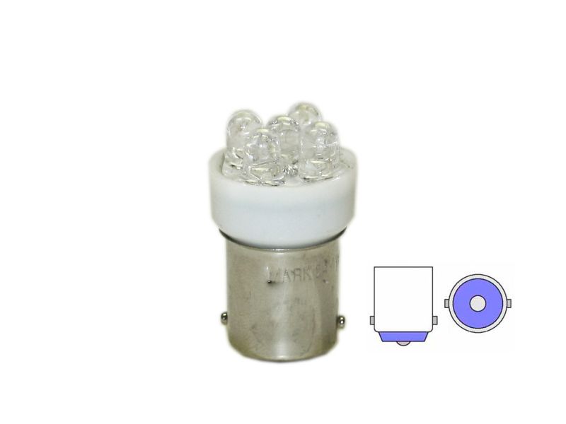 Светодиод 24V T15  5LED BA15S WHITE "Маяк"/10