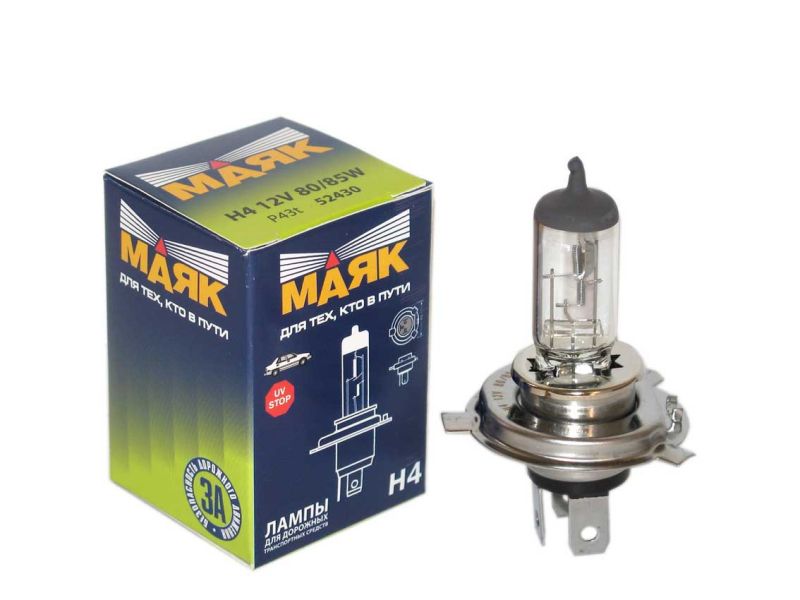 Лампа МАЯК H4 12V 80/85W P43t 10/400