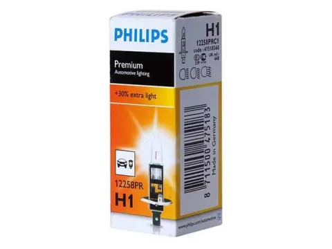 Лампа PHILIPS  H1 12V55W+30% P14.5s 12258PR