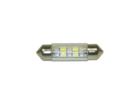 Светодиод 24V T11x36 S8,5 4SMD(3,5x2,8) WHITE/10