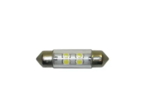 Светодиод 12V T11x36/38 S8,5 4SMD (3,5x2,8) WHITE "Маяк" /10