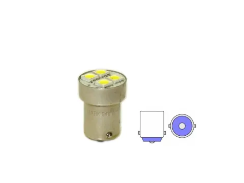 Светодиод 24V T15  4SMD BA15S WHITE "Маяк"/10