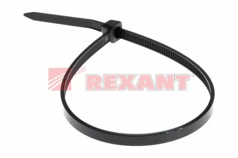 Хомут пластиковый 3,6х300 REXANT черный (в уп.100шт) /1/10/100